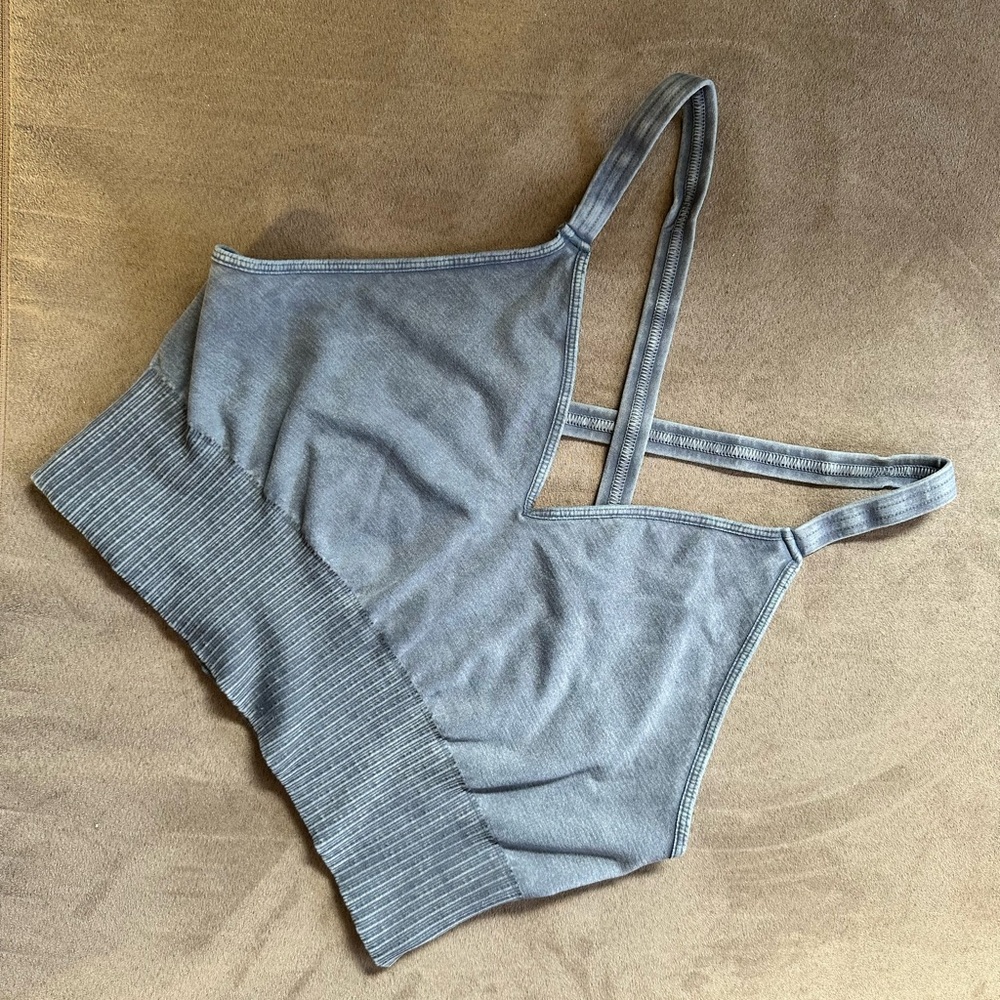 Free People Movement Good Karma Crop Top with Criss Cross Straps
